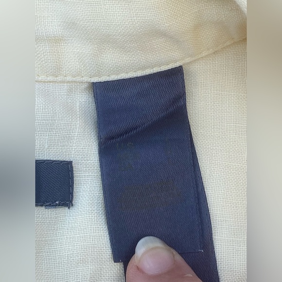 Liz Claiborne 100% Linen blouse yellow 3/4 sleeves convertible to 1/2 sleeves - Picture 10 of 15